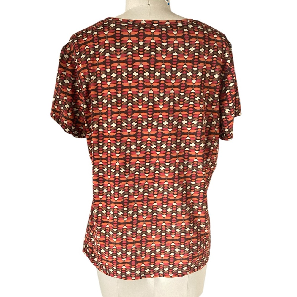 Pendleton Orange And Black Patterned Short Sleeve… - image 3